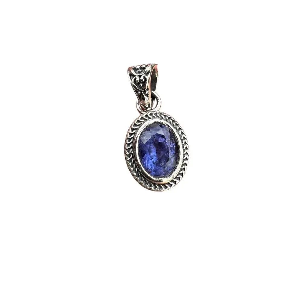 Tanzanite Solid 925 Sterling Silver Pendant Earrings Set